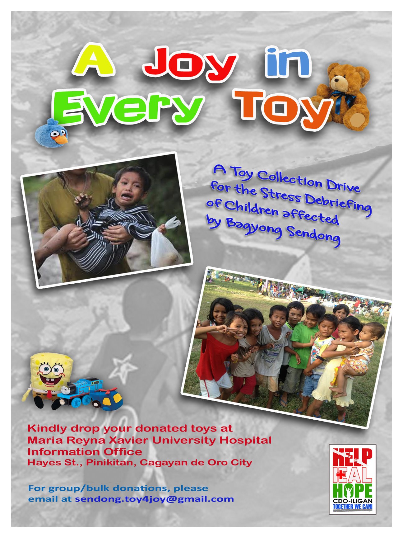 Want to donate toys for Typhoon Sendong kids?