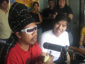 Budoy and Champ during our radio tour