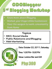 I want to meet YOU on October 22! I am a speaker at this blogging workshop – come and join!