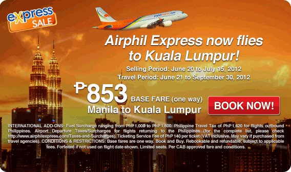 Airphil Express launches Manila – Kuala Lumpur, Malaysia flights