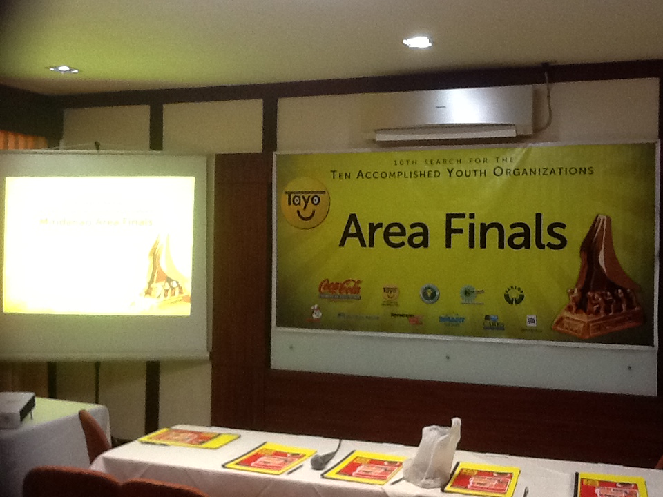 Serving as a judge of the TAYO Awards 2012 Mindanao Area Finals