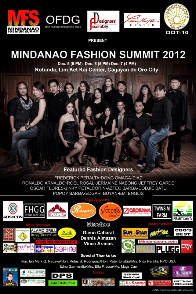 UPDATED: Mindanao Fashion Summit 2012 show schedule and designers guide