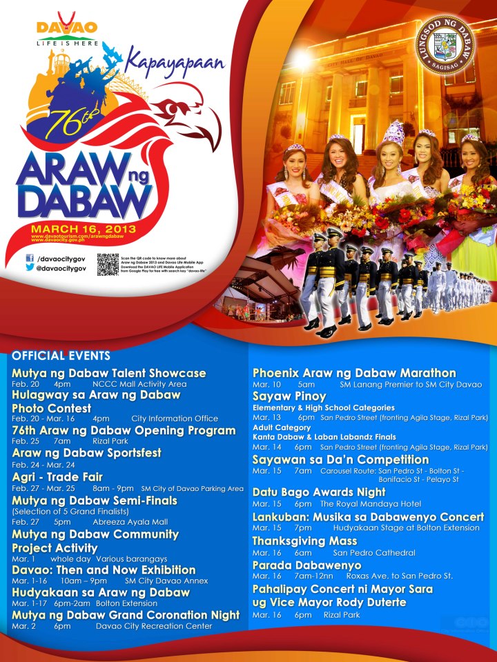 76th Araw ng Dabaw 2013 Schedule Of Activities