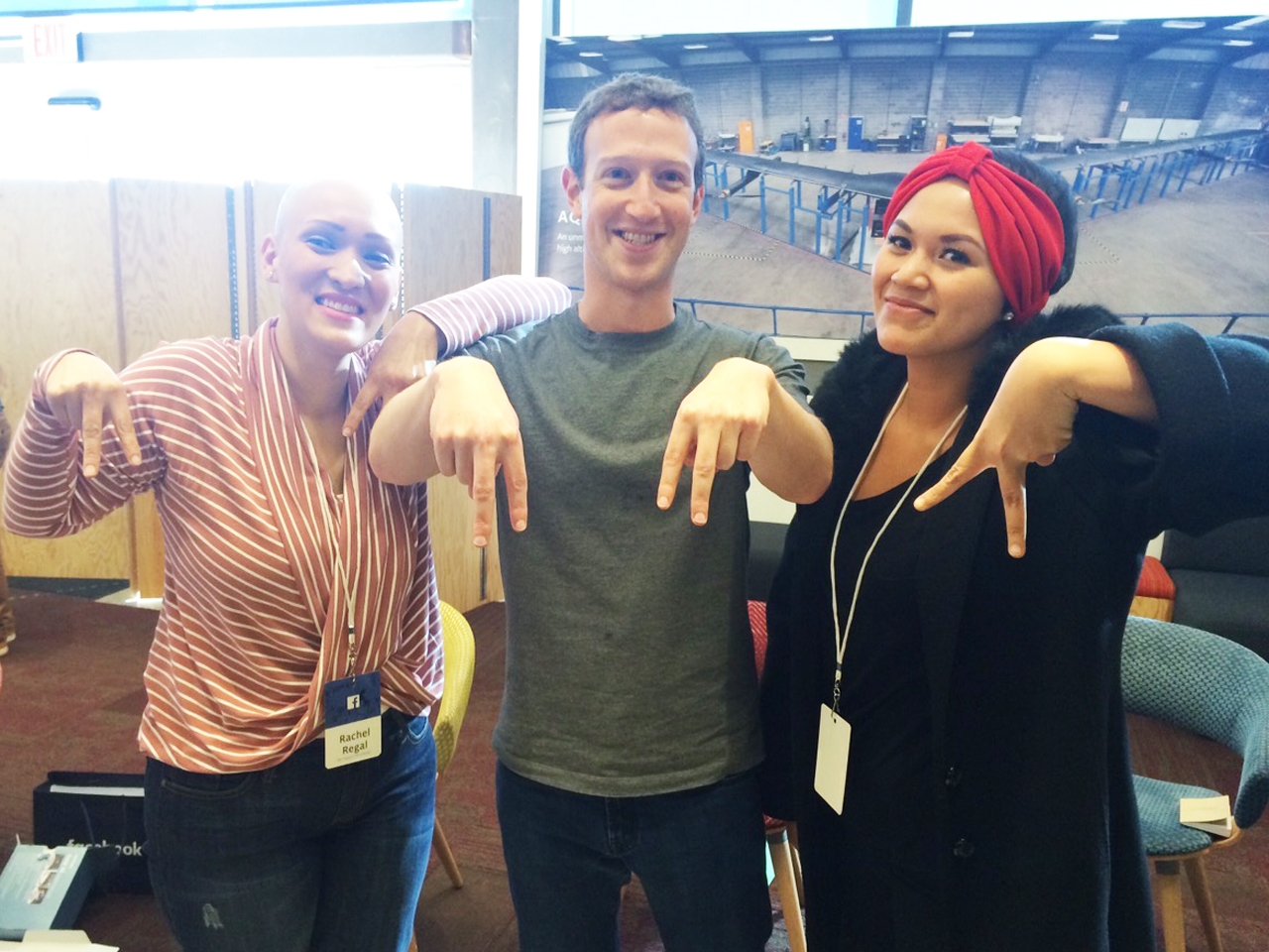 Alopecia awareness advocate Abby Asistio meets Mark Zuckerberg