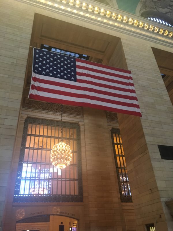 american flag grand central terminal new york