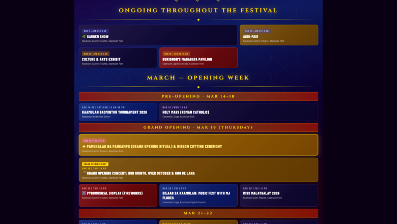 Kaamulan Festival 2026 Bukidnon Schedule of Activities